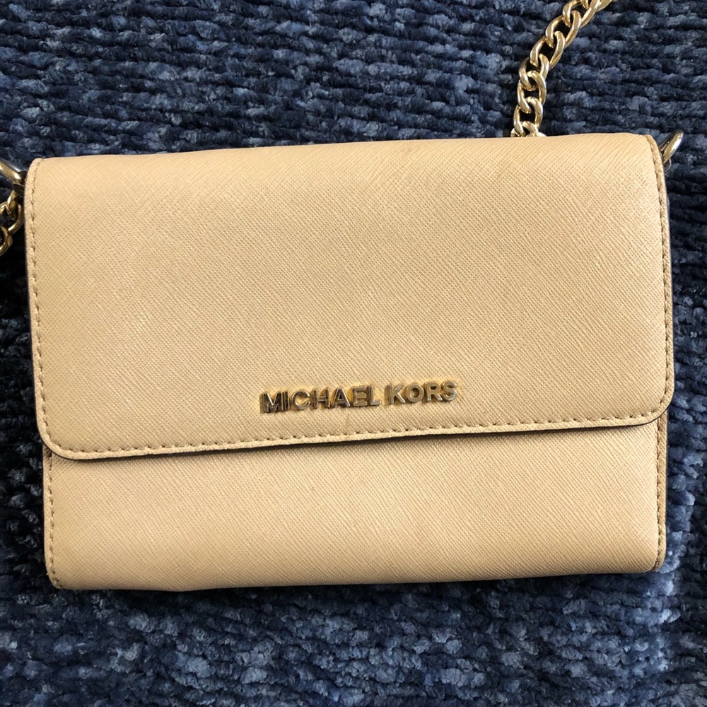 Saffiano Leather 3-in-1 Crossbody in Bisque